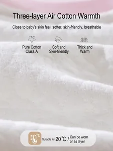 Quilted baby thermal underwear set made of soft Class A pure cotton for 20C comfort