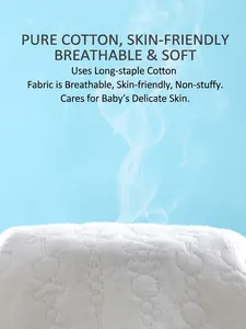 Quilted white cotton baby romper fabric showing high breathability with steam effect