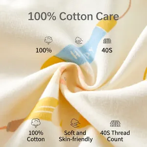 Haut pour nouveau-né en coton avec motif canard, tissu doux 40 fils respirant