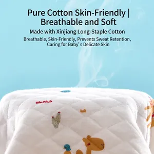 Breathable baby quilted cotton vest with cute animal patterns and air circulation effect