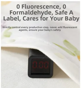 Close-up of cotton baby bodysuit fabric showing zero fluorescence on digital tester