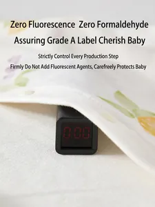 White cotton baby romper with floral print being tested for zero formaldehyde safety