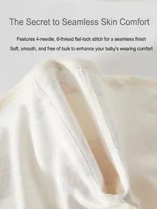 Newborn baby cotton romper featuring 4-needle 6-thread seamless bone-free sewing technology
