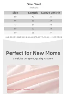 Detailed size chart for cotton baby romper with sleeve and length measurements