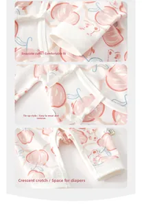 Detailansicht eines Baby-Bodysuits aus Baumwolle mit Bindebändern und Druckknöpfen