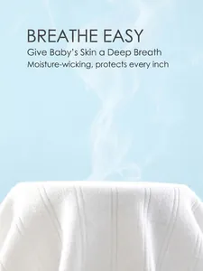 Breathable white cotton fabric for newborn bodysuits with moisture wicking texture