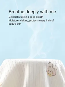 Chemise respirante en pur coton pour nouveau-né avec imprimé de lapin mignon