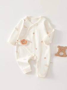 100% Baumwolle Langarm Baby Strampler Mit Tierdruck Süßer Neugeborenen Schmetterling Jumpsuit Säugling Schlafanzug Für Frühling Herbst