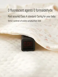 Quilted floral baby bodysuit tested for safety showing 0.00 fluorescence and formaldehyde