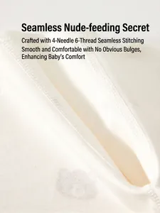 Newborn baby organic cotton bodysuit with seamless 4-needle 6-thread flatlock stitching