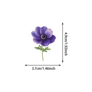 Single purple flower PET sticker 4.9x3.7cm for DIY scrapbooking and journal decoration
