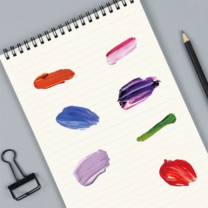 60 pieces of creative palette PET stickers with thick oil painting impasto texture