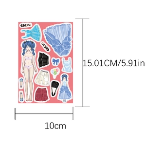 Set di adesivi fai da te principessa con ragazza da 15cm e vari accessori moda inclusi