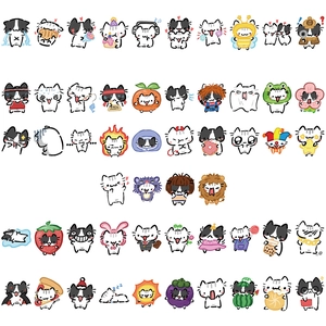 Lot de 50 autocollants de chats mignons pour gourdes et journaux avec divers motifs drôles