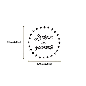 Waterproof motivational 'Believe in yourself' sticker with stars for water bottles