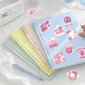 Pink Disco Cowboy stickers with macaron binders for notebooks and creative scrapbooking