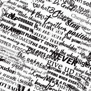 Waterproof PET Motivational Quotes Stickers For Journal Scrapbooking Laptop Water Bottle Inspirational Lettering Decor