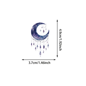 Dreamy galaxy PET stickers with purple moon and star crystal designs for decoration