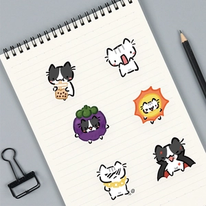 50 autocollants de chatons mignons et drôles pour carnets et décoration imperméable