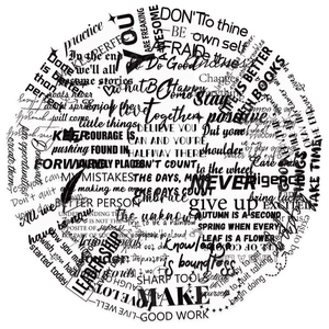 Detailed close-up of inspirational English quote stickers with clean typography
