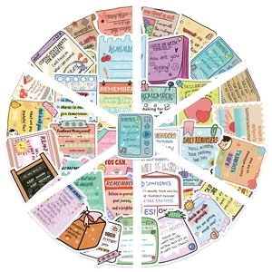 54 pieces set of mental health stickers with pastel colors for laptop and DIY decoration