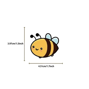 Tableau des tailles pour autocollant abeille cartoon jaune et marron foncé