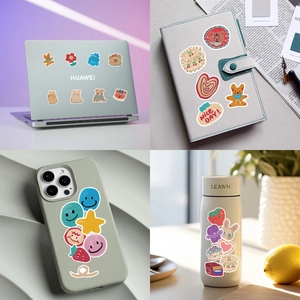 Lot de 50 autocollants coréens d'ours cartoon pour décorer ordinateurs et carnets