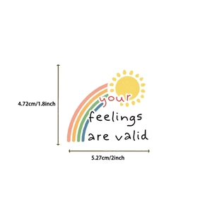 Set di adesivi per salute mentale con slogan Your Feelings Are Valid e dimensioni