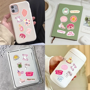 50 pieces of pink satirical meme stickers for laptop, phone case, and guitar decoration