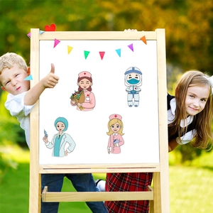 DIY cartoon nurse stickers for kids featuring doctors and medical staff characters