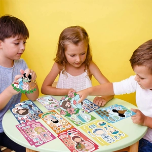 DIY nurse cartoon sticker set for kids with diverse medical themes and fun accessories