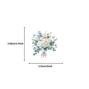 Watercolor aesthetic floral PET stickers with roses and leaves for scrapbooking decor