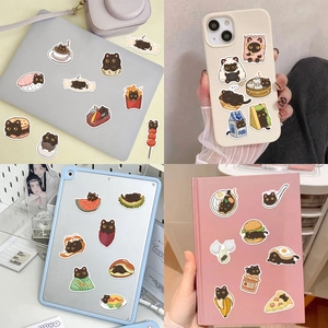 Set of 50 cartoon black cat waterproof stickers on laptop and mobile phone cases
