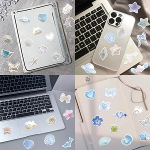 50 αδιάβροχα αυτοκόλλητα Dreamy Blue INS για DIY διακόσμηση σε laptop και κινητά