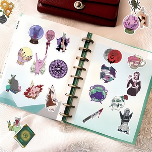 50 stickers esthétiques gothiques de sorcière et crâne pour ordinateur et DIY