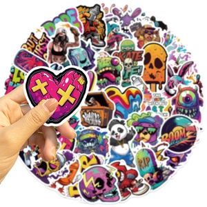 50 wasserfeste Cartoon-Graffiti-Sticker für Gitarre, Laptop und Koffer DIY-Dekoration