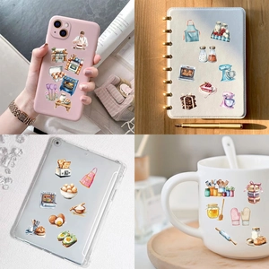 50 pieces of watercolor baking stickers on phone case, notebook, and coffee mug decor