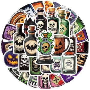 Halloween Magic Potion Label Stickers Gothic Witch Poison Bottle Decals For Laptop Water Bottle Journaling DIY Decoration