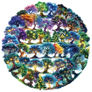 Pack of 50 waterproof transparent PET cartoon magic tree stickers for DIY crafts