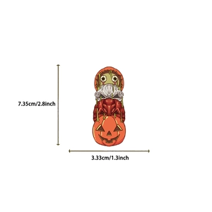 50pcs Halloween stickers set featuring cartoon pumpkin, ghost, and eye monster for party decor