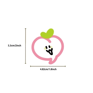 Dimensions de l'autocollant PET pêche avec 5,3 cm de hauteur et 4,82 cm de largeur