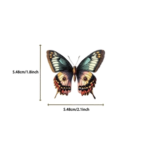 Waterproof vintage PET butterfly stickers for journaling, 5.48cm decorative plant decals