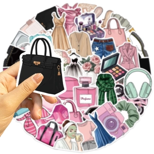 50pcs Cartoon Girl Fashion Theme Stickers for DIY Decoration of Laptop and Luggage