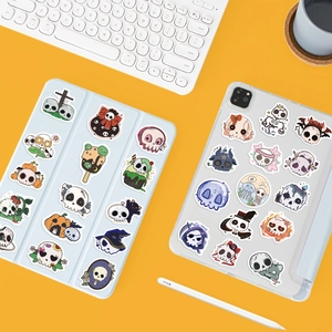 60pcs Groovy Skull Halloween stickers set for laptop, guitar and luggage decoration