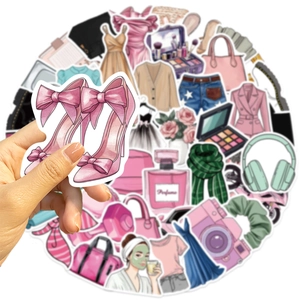 50pcs cute girl fashion waterproof stickers for luggage and DIY scrapbooking decoration