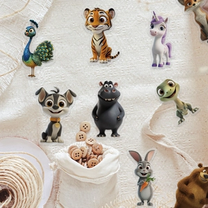 50 Stück realistische 3D-Tieraufkleber aus PET für DIY-Koffer und Wasserflaschendekor