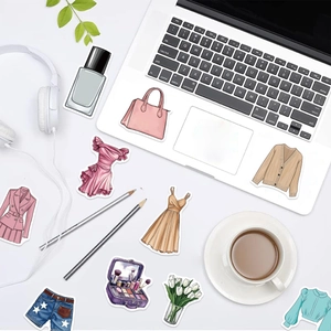 Pack of 50 cartoon fashion girl stickers for laptop and DIY guitar decoration