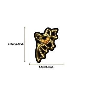 Neon Halloween bat sticker dimensions: 6.13cm height and 4.2cm width specification