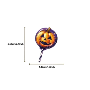 Διακοσμητική κολοκύθα Halloween με ριγέ ραβδί σε ασπρόμαυρο χρώμα, ύψος 6,62 εκ