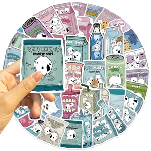 50pcs Cartoon Halloween Food Stickers Waterproof PVC Vinyl Decals for Laptop Guitar